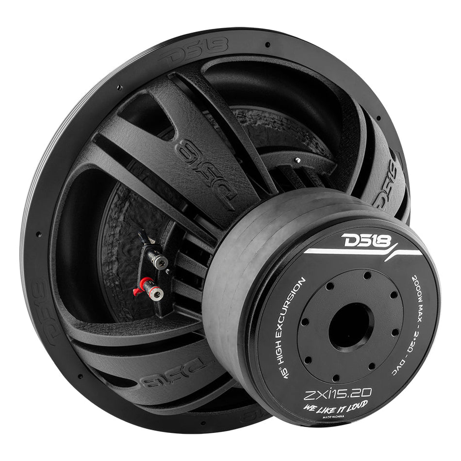 DS18 DS-ZXI15.2D ZXI High Excursion 15 Inch Subwoofer 2250W Watts DVC 2-Ohm 4 Magnets DS18