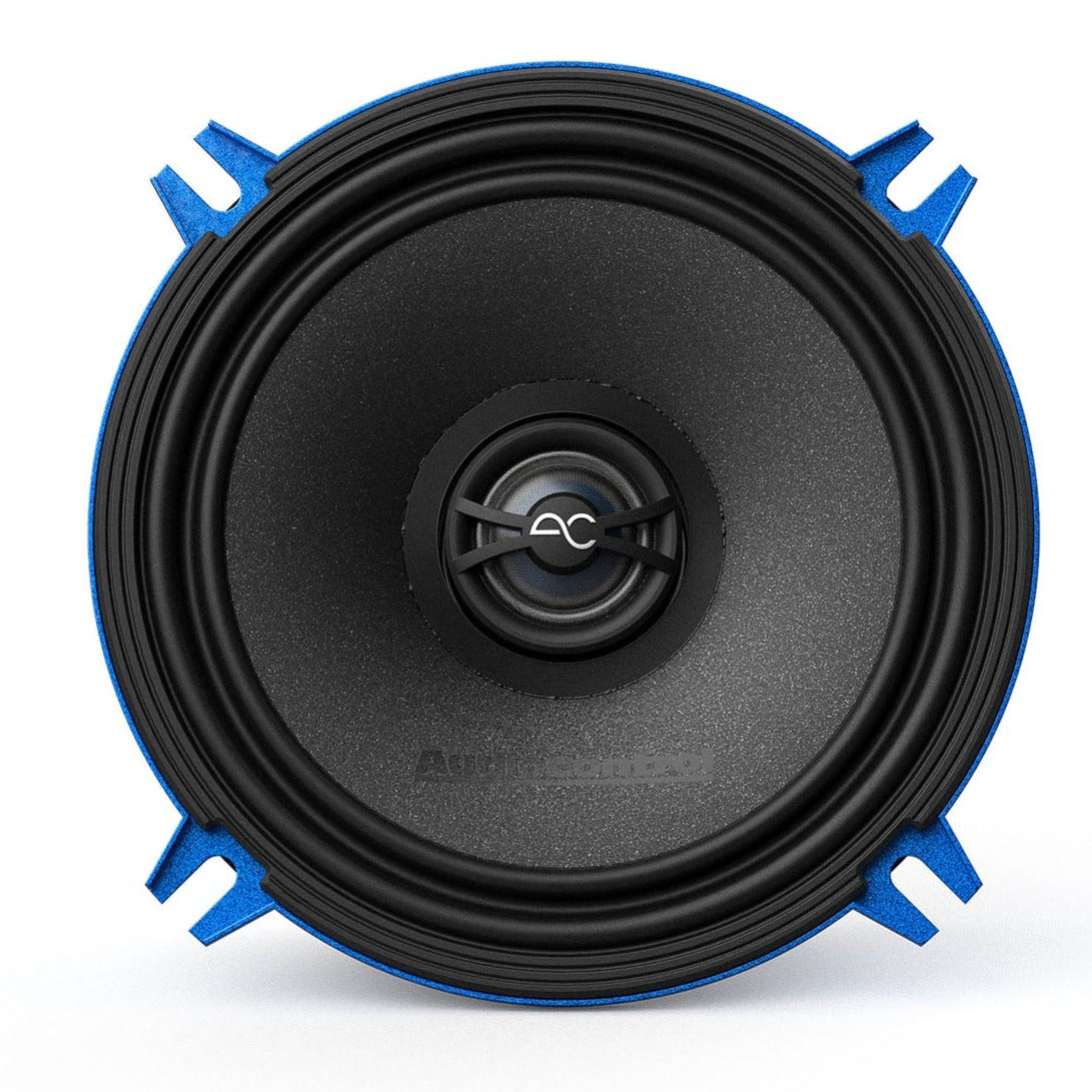 AudioControl PNW-525, front view of cone, tweeter and blue mounting frame